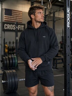 Rogue Black logo Hoodie size Large